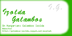 izolda galambos business card